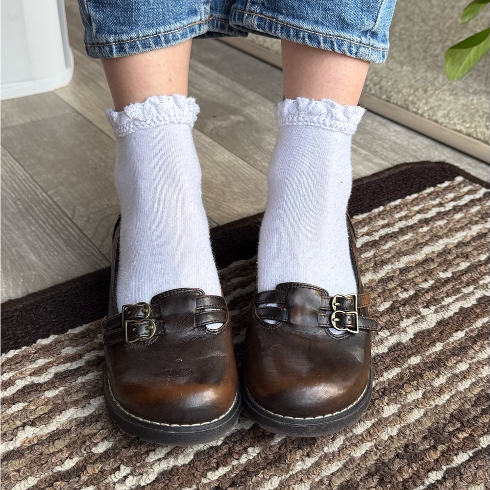 Brown Loafers with Buckle Detail